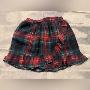 Vineyard Vines Red and Black Plaid Skirt with ruffle girls 4t